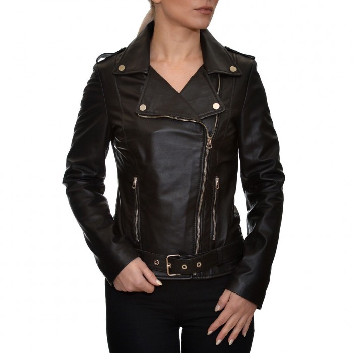 Leather Biker Black JUST FOR LUCK (17252) - Sioutis Leather
